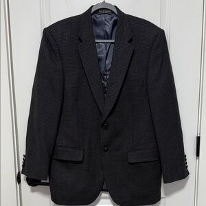 Saddlebred Mens Wool Blazer Houndstooth Pattern size 42 Regular 100% Lambswool